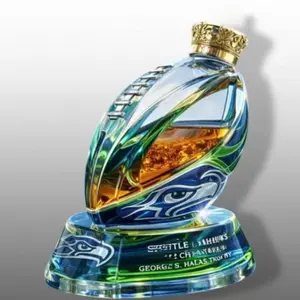 Football-Shaped Whiskey Decanter, Unique Trophy-Style Glass Liquor Bottle, Bar & Man Cave Decor, Fun Gift for Sports Fans