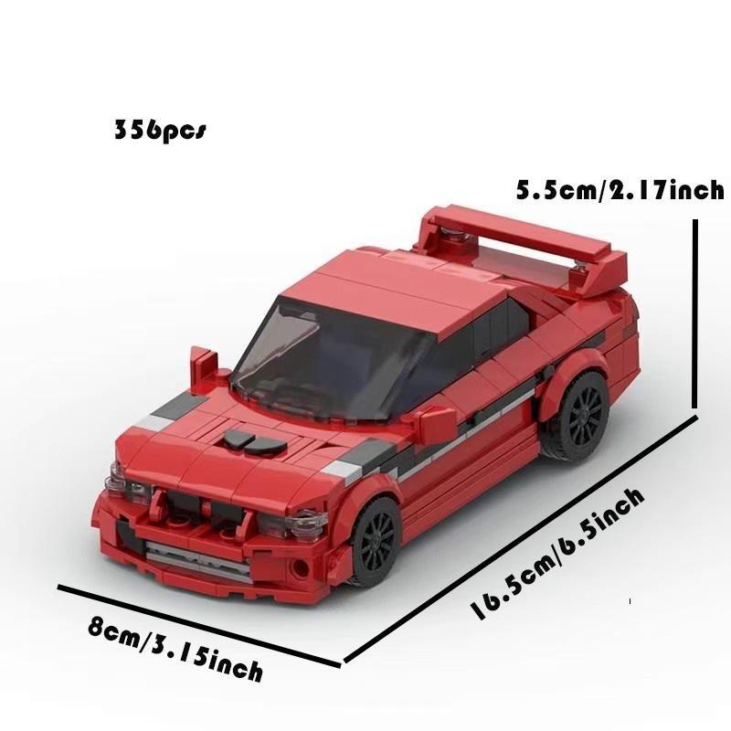 Moc Compatible Lego Three Lancer Evo Brick Car Model, Holiday Gift, Unisex Toy, Block Type Bricks & Parts, Creative Building Blocks