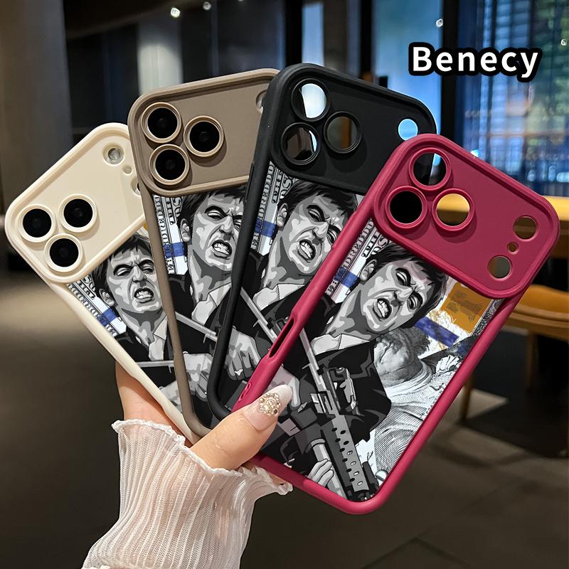 Creative Scar Face Painted Pattern Phone Case for iPhone 16 17 15 14 Pro Max 13 12 11 Air XR XS E Plus Shockproof Drop Protection Rugged Durable Silicone Cover Protective Smartphone Casing