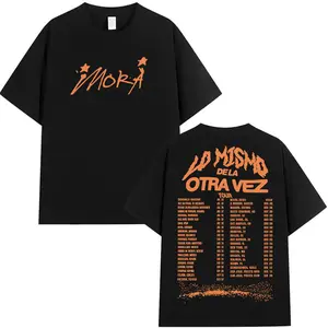Singer Mora Lo Mismo De La Otra Vez Tour 2025 New Album T Shirts Men Women Summer O-Neck High Quality Cotton T-Shirts Streetwear