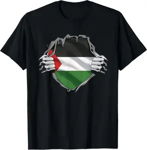 Palestine Shirt Palestinian Flag Arabic Roots Heritage DNA T-Shirt