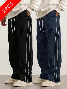 2-pack men’s summer casual athletic pants, loose straight cut, quick-drying and lightweight, outdoor jogging pants