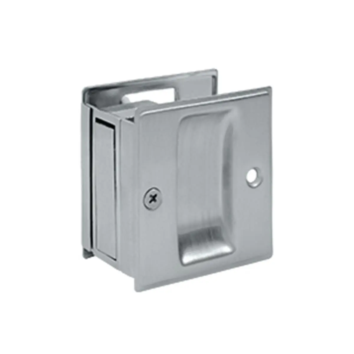 212 MAIN Solid Brass Passage Pocket Lock for Motorcycle Security, Corrosion-Proof, Weather-Resistant, 2.5x2.75" Satin Chrome Finish, Passage Function, Packed with Mounting Hardware, 1 Year Finish Warranty