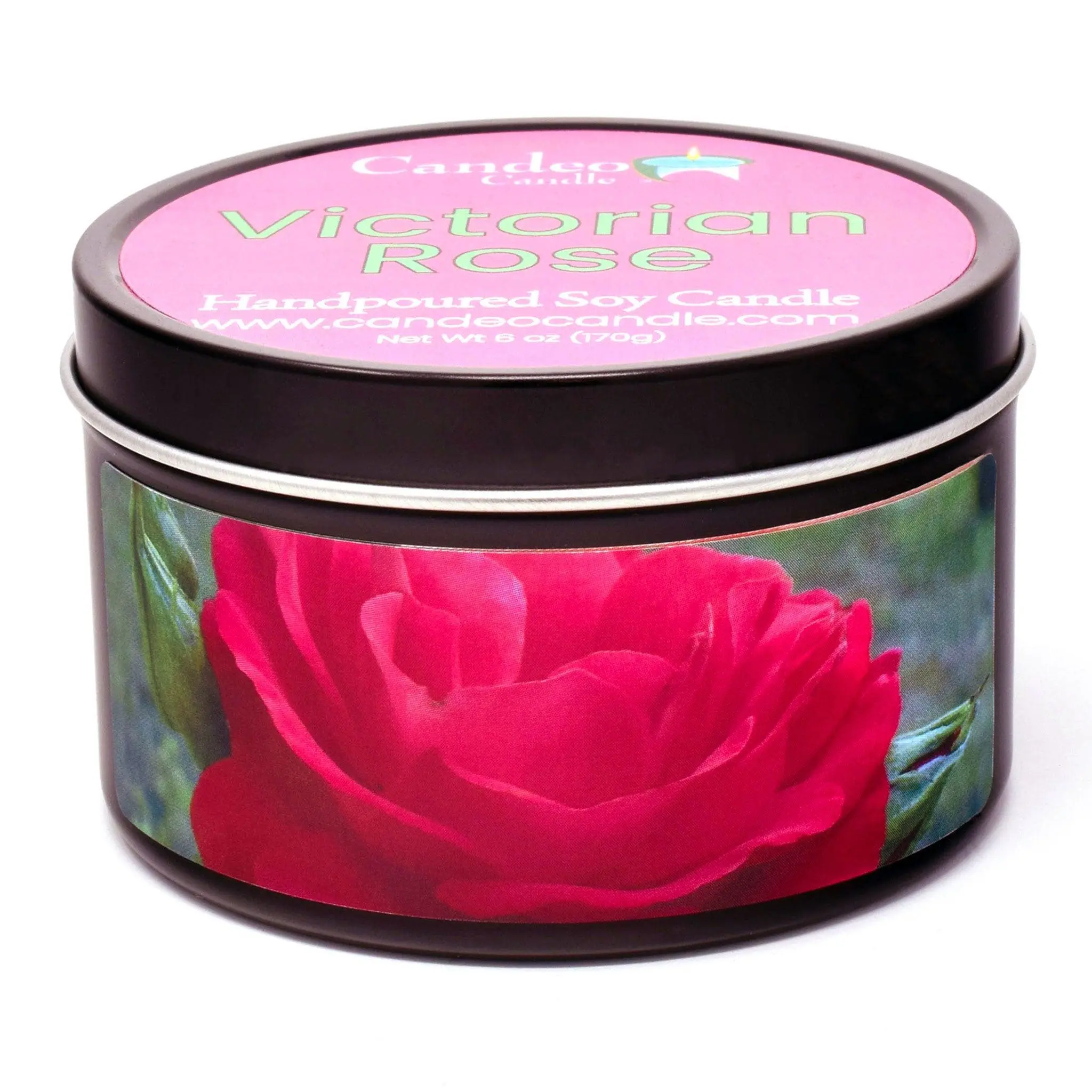 Victorian Rose, 6oz Soy Candle Tin