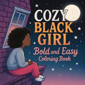 Cozy Black Girl: Bold and Easy Black Girl Moments Coloring Book for Adults and Teens: Comfy Vibes for Relaxation and Stress Relief Paperback