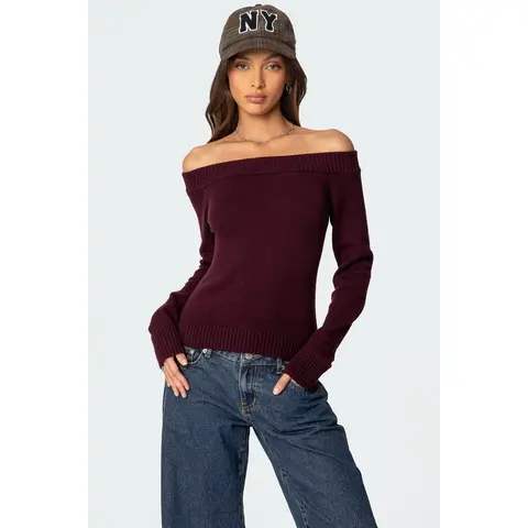 Elona Off Shoulder Knit Top
