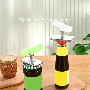 Stainless Steel Jar Opener for Easy Opening, Jar Lid Opener for Weak Hand, Suitable for Small and Medium Cans, White & Green