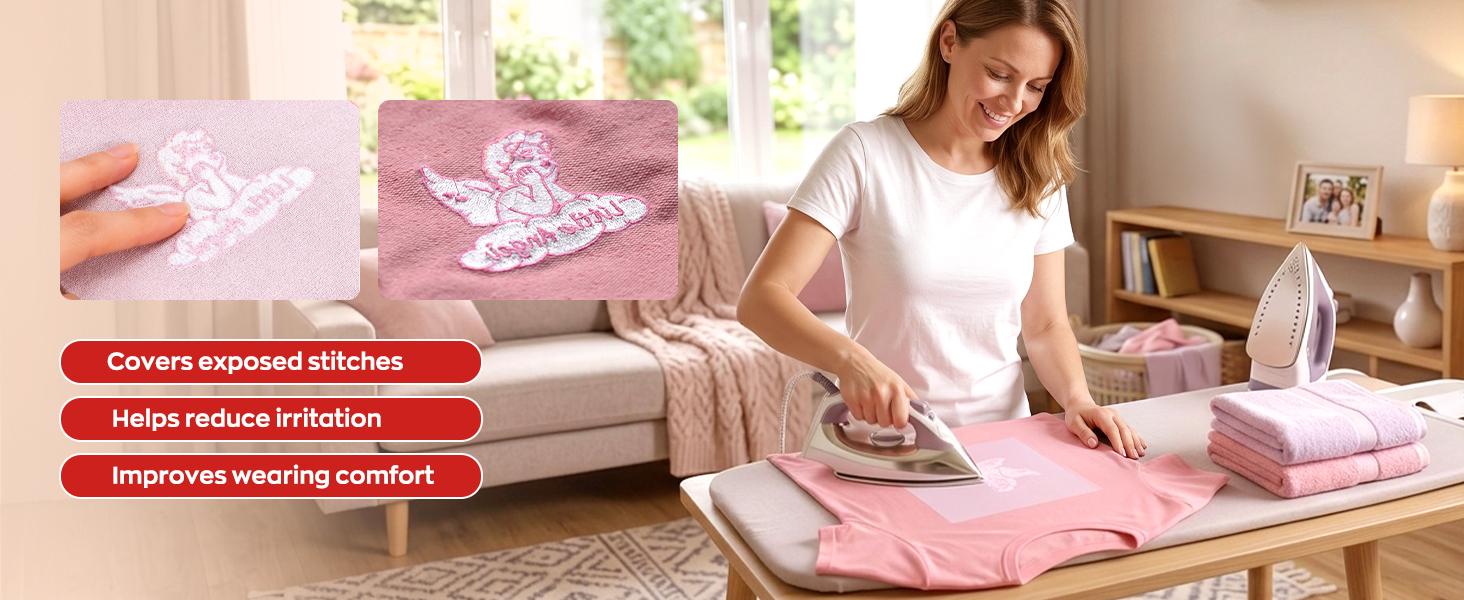 Richword Selected Soft Stitch Cover – 7" x 7" (50pcs) Heat Fusible, Skin-Friendly, Lightweight Embroidery Backing Stabilizer