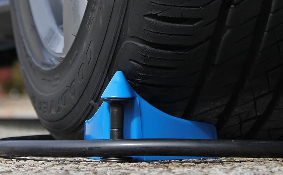 Hose Guide – 4pcs Plastic Hose Roller for Cars, Trucks & Motorcycles - Car Wheel Rolling System Tool Preventing Stucking and Snagging Under Tires (Blue)