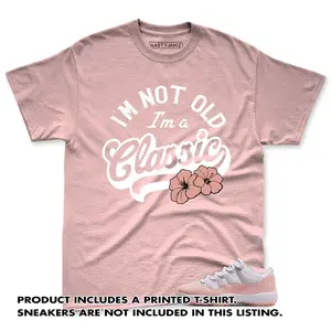 Unisex T-shirt To Match Sneakers Jordan Low Legend Pink 11s Pink White -  Im Classic. 100% Cotton for Casual Wear. Comfortable Summer Unisex T-Shirt to match Jordan Sneaker. Streetwear Style. urban outfitters