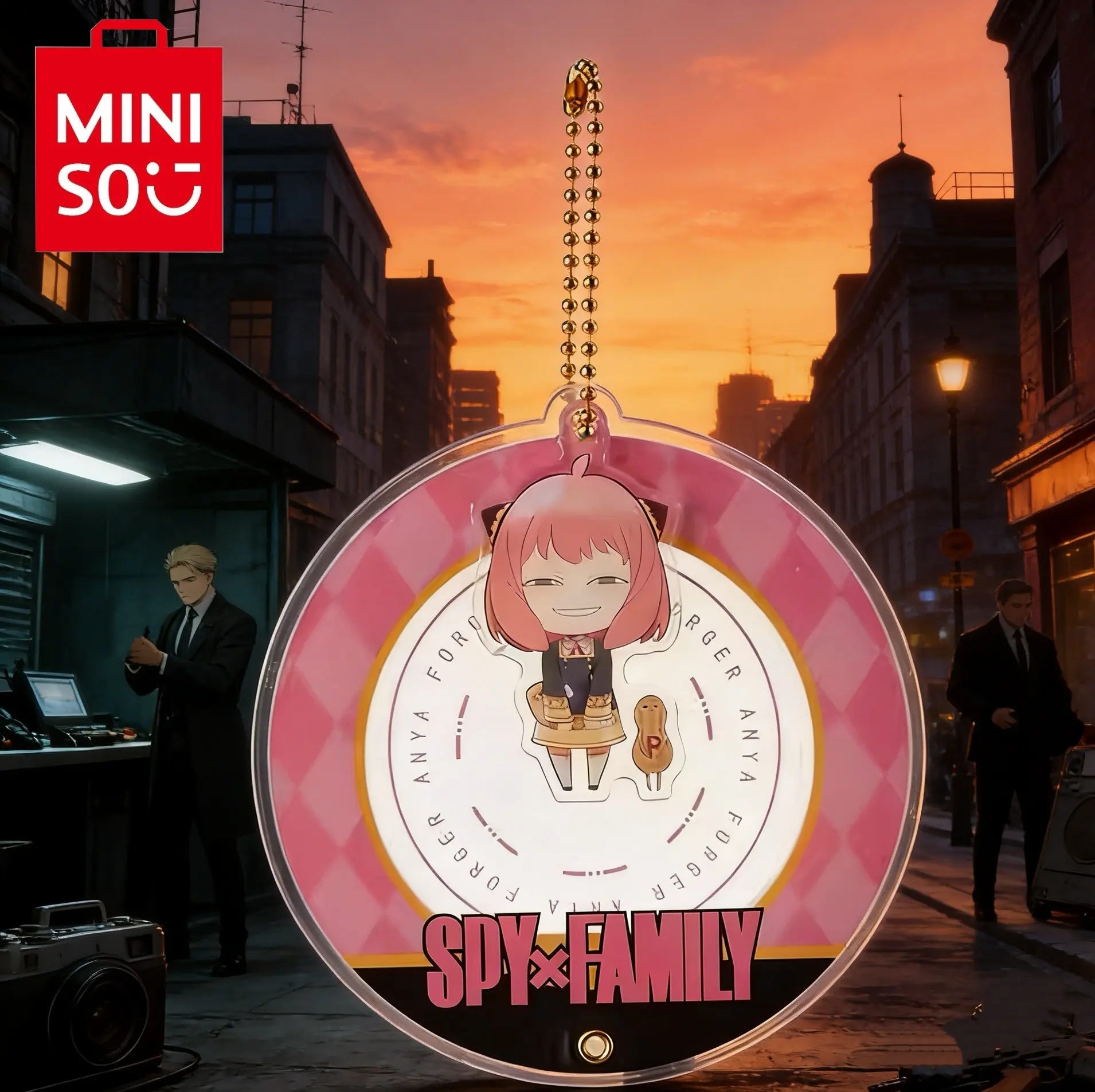 MINISO Spy x Family Acrylic Keychain Anime Badge Ita Bag Charm Collectible Pendant Gift For Fans#Summervibes