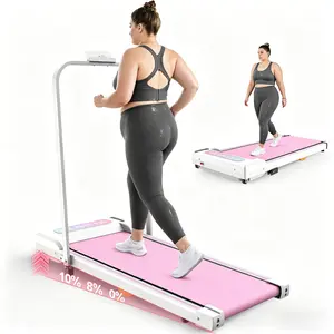 Walking Pad Treadmill with 3 level Incline, 2 in 1 Portable Foldable Under Desk Walking Pad with Handle Bar & Remote Control for Home/Office, 300 lbs Capacity & 10% Incline, Unique Mother's/Father's Day Gifts