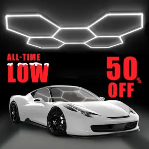 HYPERLITE DIY Hexagonal Ceiling Light, Honeycomb Ceiling Light,Ultra Bright 3960 Lumens-54780 Lumens Honeycomb Lights,（Dimmable） Hexagonal Garage Lights for Shops Supermarkets Shopping Malls Car Shows Basements Gymnasiums, Jumpstart newyear