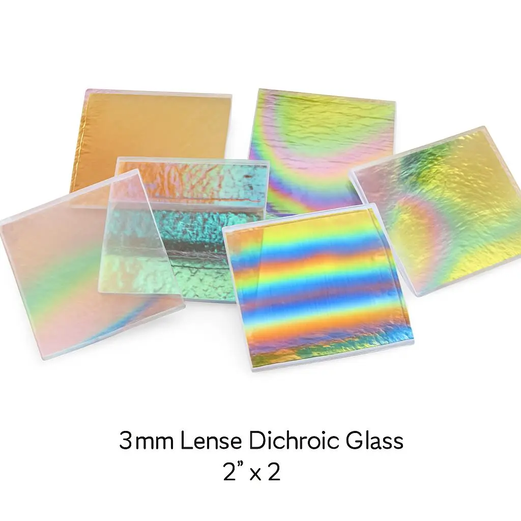 New! 3.2mm Lens Dichroic Glass -  Clear Backed Variety Pack • 90 COE