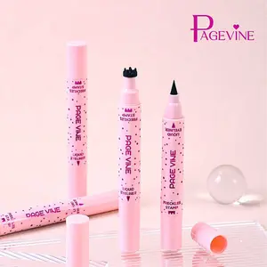 PAGE VINE 2 in 1 Fake Freckles Pen Stamp & Black Eyeliner Faux Freckles Stain Maker Pen for Sunkissed Makeup Natural Lifelike Liquid Eyeliner Pencil Kit