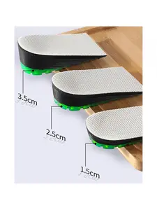 0.59 Inch, 0.98 Inch, 1.38 Inch Height Increasing Insole Half Pad Seven Point Pad Invisible Inner Height Increasing Men'S Summer Women'S Comfortable Soft Elastic Half Pad Shock Absorbing Insoles