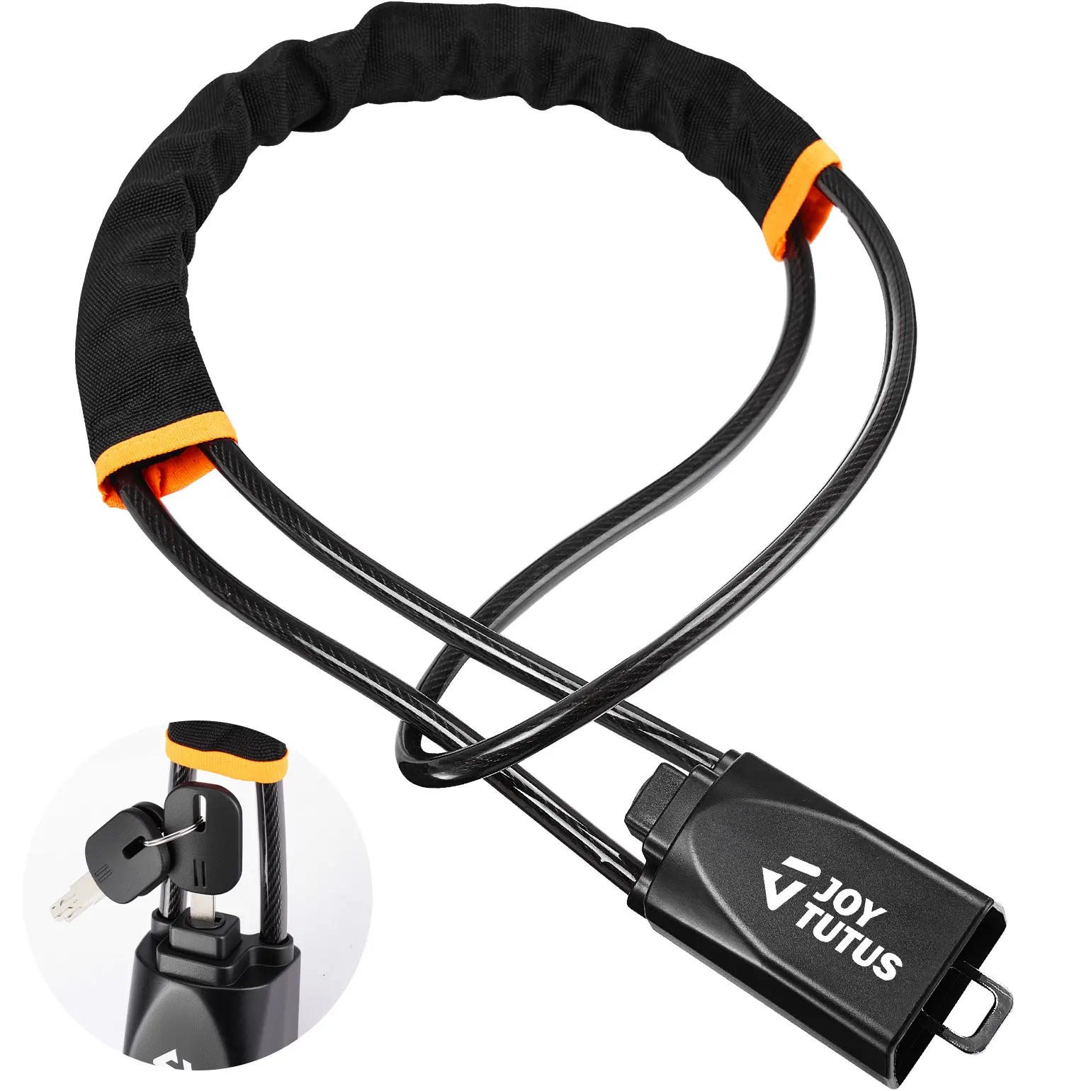 JOYTUTUS Durable Anti-Theft Car Seat & Wheel Lock - 3 Keys, 5mm Steel Cable, Rust-Resistant PVC, Long Fit, Bright Deterrent, Quick Install, Easy-Use Universal Accessory for Cars, Trucks, SUVs (Interior Compatible),toolupgrade