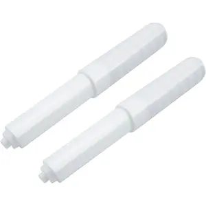 2 count Toilet Paper Holder Spring Loaded Roller Replacement, Plastic Toilet Paper Holder for Bathroom (White)