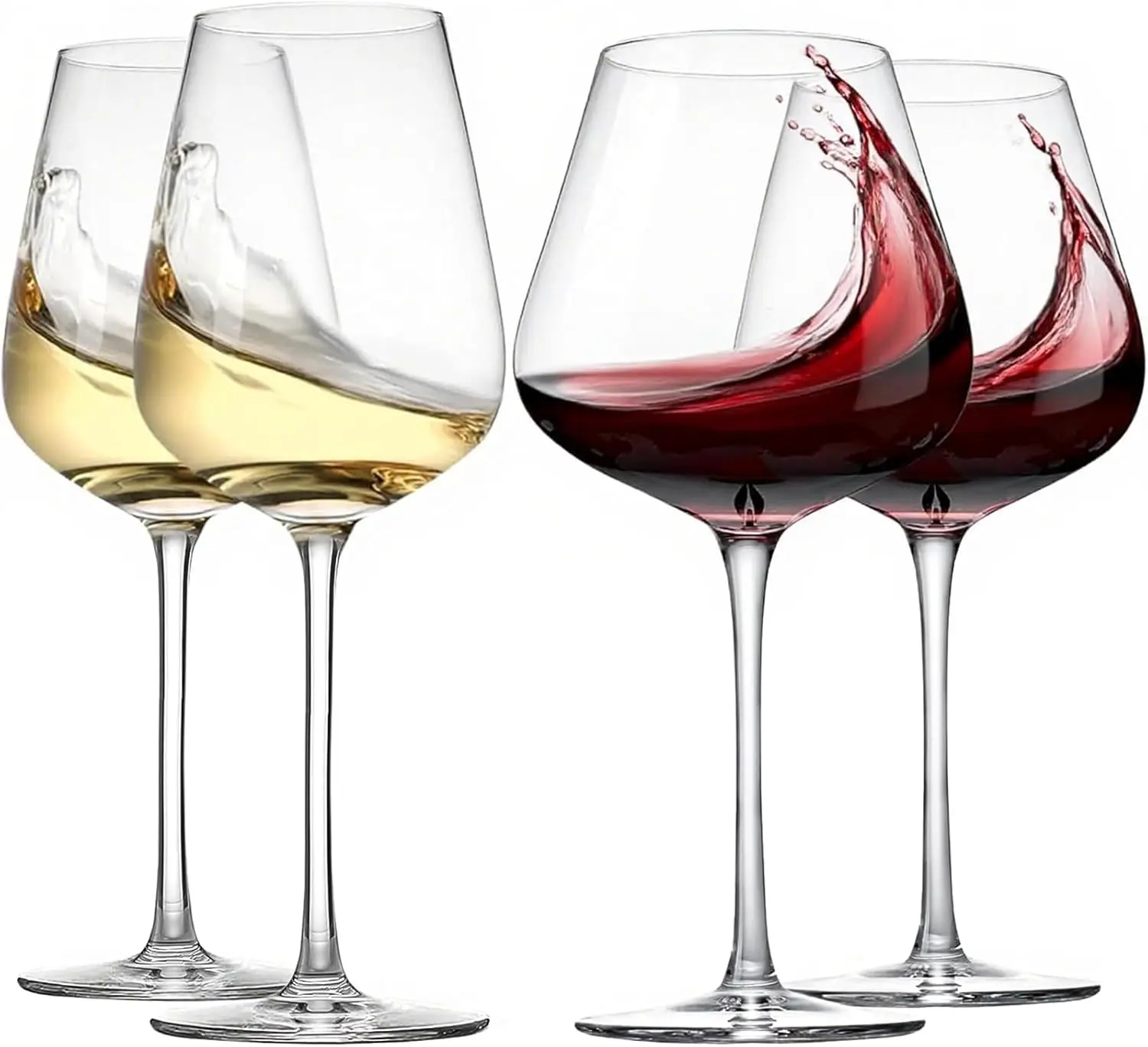 Physkoa Wine Glass Set of 4, 22oz Red Wine Glasses & 14oz White Wine Hand-Blown Crystal Goblets, Birthday Wedding Housewarming Mother’s Day Gift for Wine Enthusiasts