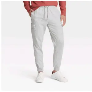 Men's Fleece Cargo Jogger Pants - Goodfellow & Co Gray S