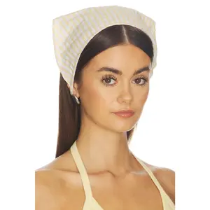 FAITHFULL THE BRAND Lucia Head Scarf in Butter Textured Gingham