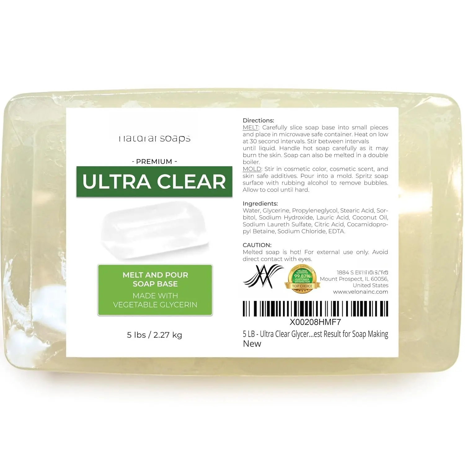 5 LB - Ultra Clear Glycerin Soap Base Melt and Pour | Transparent  Bar for  Result for Soap Making