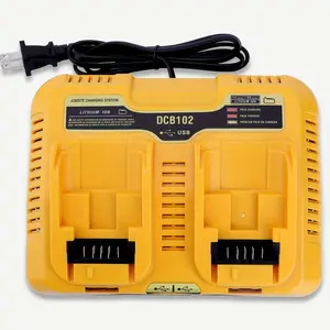 12/20V Max Battery Charger Replacement for Dewalt DCB102 Compatible with 12V 20V Max Lithium Battery 2-Port Simultaneous Charging with 2 USB Ports