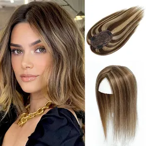 "Elegant Full Lace Hand-Tied Straight Human Hair Topper for Women, Invisible T-Shape Clips, Lightweight & Secure, Natural Seamless Look, Covers Gray & Thinning Hair, 10-18 Inch 25g/Pack "	