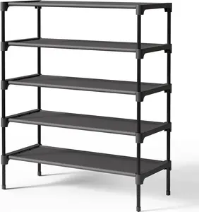 Sturdy & Durable Shoe Rack for Closet, Entryway, Garage & Corridor, 2X-Large, Black