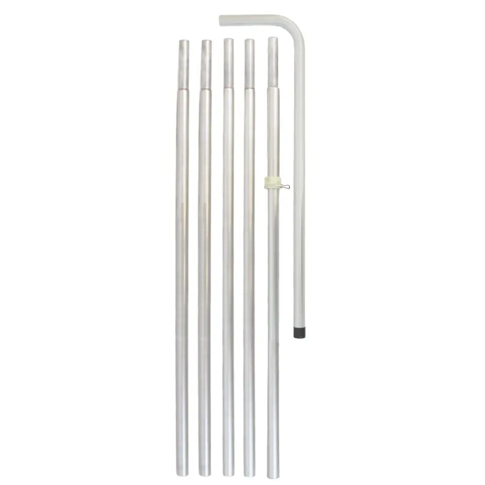 15ft Tall Contemporary Aluminum Rectangle Flag Pole, 6-Piece Interlock Set with Easy Construction, Premium Strength, Accommodates Ground Spikes for Home Improvement, Garden Decor