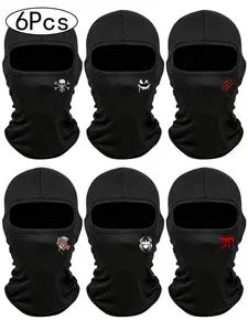 6-Pack Printed Multi-Functional Balaclava Headgear, Protective Gear, High Elasticity, Windproof, Warm, UV Protection, Ideal for Skiing, Motorbike, Hiking, Cycling, Fishing