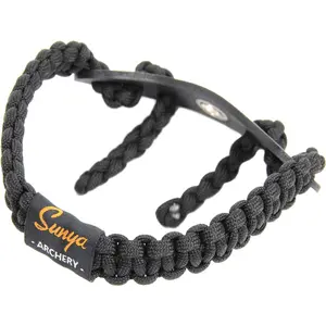 Archery Bow Wrist Sling, 550 Paracord Strap Comfortable on Hand, 100% Full Grain Leather Yoke, Multiple Camo Colors, Fit Compound Bow Stabilizer & Recurve