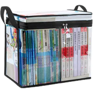 Foldable storage box, book box for students' classrooms, book storage box, organizer box, book storage container, moisture-proof and portable