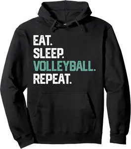 Eat Sleep Volleyball Repeat Men Women Team Coach Matching Pullover Hoodie
