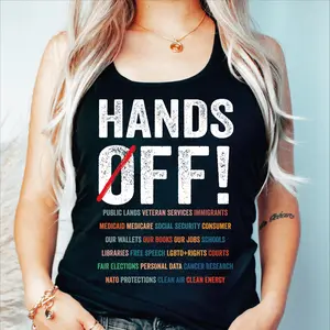Hands Off Tank Top, Hands Off Protest, Trendy Political Shirt, Medicare Social Security Shirt, Democracy Tee, Classic Fit