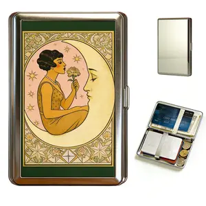 Vintage - Style Versatile Card & Cash Case With RFID Protection, Durable Metal Slim Wallet Blunt Case Blocking Card Holder for Women Men Credit ID Business Cards