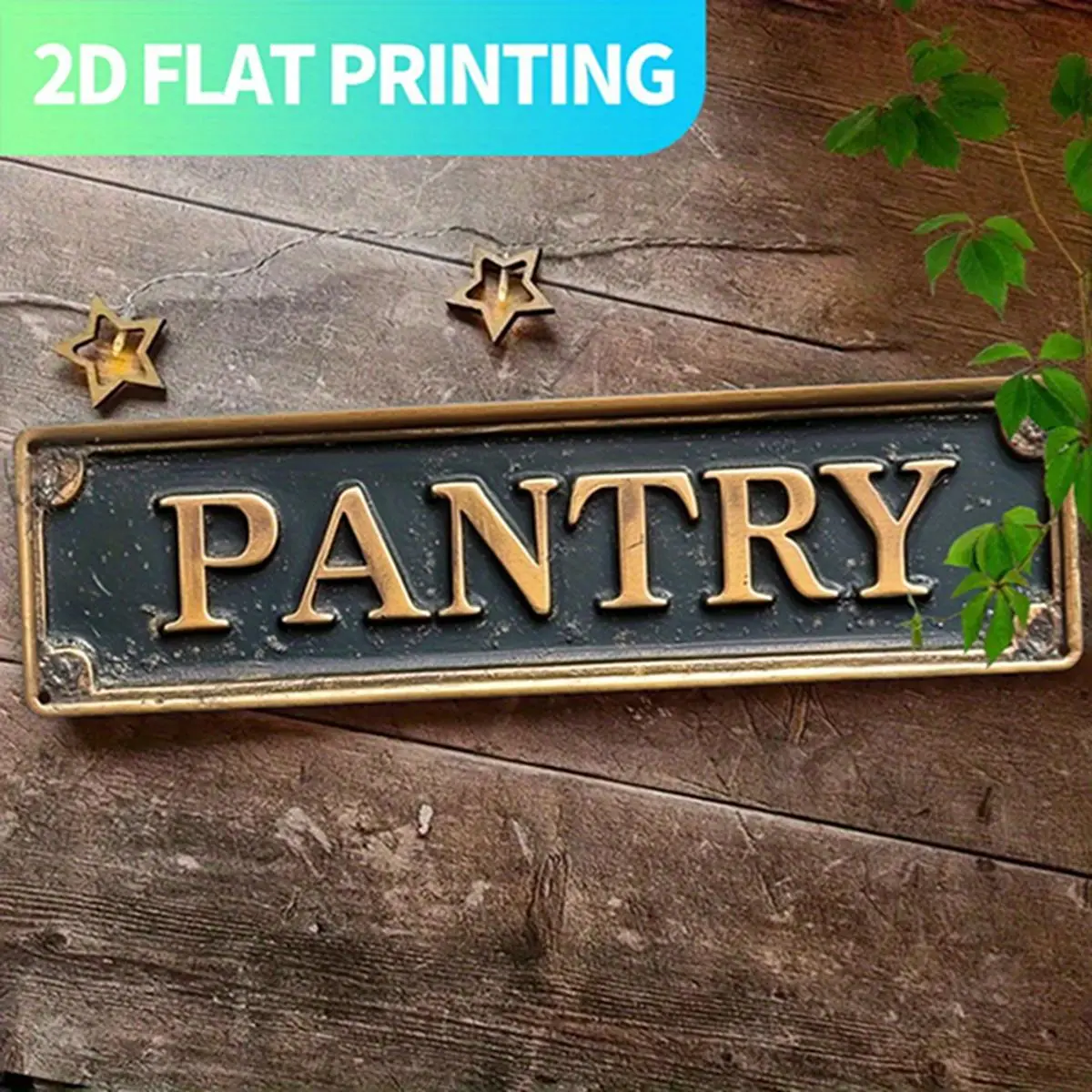 2D Flat, 1pc Vintage "PANTRY" Metal Sign - 15.7x3.9 Inch Aluminum Wall Decor with Pre-Drilled Holes, Rustic Farmhouse Style for Kitchen, Porch, or Home Decoration - Unique Gift for Friends and Family, Kitchen Wall Decor|Vintage Wall Art|Aluminum Sign, Met