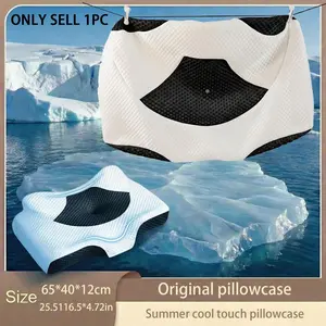 1pc Neck Pillow Cover, with a soft mesh design, an ergonomic curved pillow cover, suitable for side sleeping, washable, and made of soft bedding materials, an original replacement pillow cover.