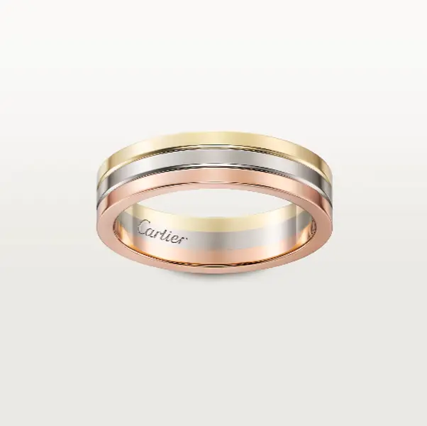 Pre-owned Cartier Vendome Louis Cartier Wedding Band White, Rose, Yellow gold classic model Non Full Set