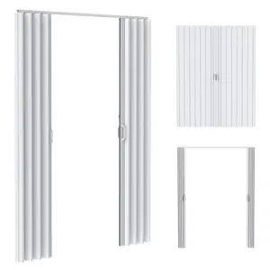 Explorinox Accordion Door, 48x80in/60x80in PVC Folding Door for Interior, Single Door/Bifold Accordion Closet Door, Includes Latch, Handle, Mounting Hardware