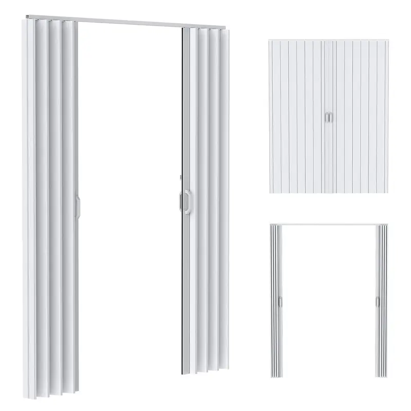 Explorinox Accordion Door, 48x80in/60x80in PVC Folding Door for Interior, Single Door/Bifold Accordion Closet Door, Includes Latch, Handle, Mounting Hardware