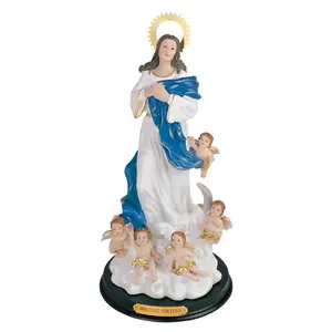 12inch High-quality Virgin Mary statue, free from blemishes, with angel figurines, can be used as a decorative piece, suitable for home/room decoration, and is a perfect gift for women/men, ideal for housewarming celebrations, holidays, and birthdays, and
