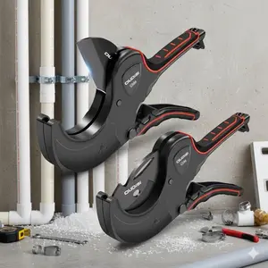 Professional Ratchet PVC Pipe Cutter, Pex Tubing Cutter with SK5 High-Carbon Steel Blade for Quick Cutting of PPR and PEX Pipes, Features Anti-Slip Grip, Industrial-Grade Durability, Ideal for Plumbing Repairs, Construction