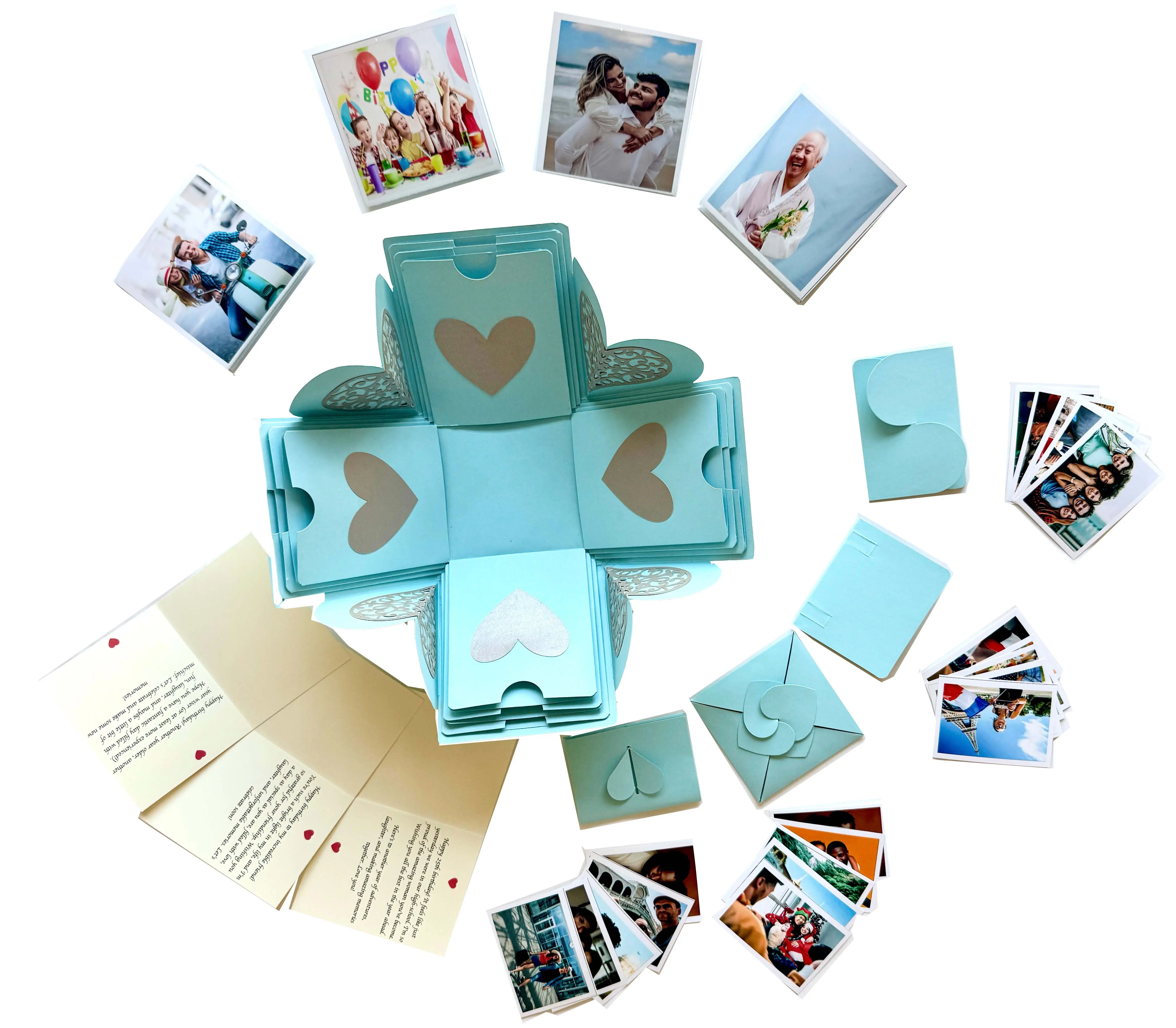 Explosion Gift Box for birthday with customized photos | Blue Xplosion Box