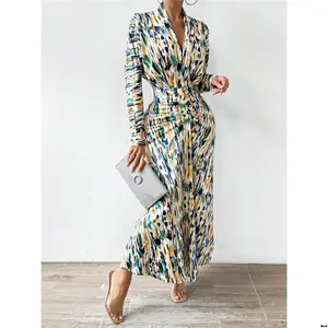 Dress Hem Symmetrical Unpleated Sleeves Bat Print Full Body aé Raffin