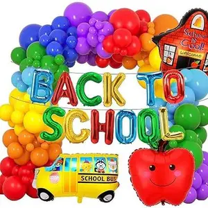 Welcome Back to School Balloon Garland Arch Kit Welcome Back to School Decorations School Bus Party Favors for Welcome Back to School Party Supplies