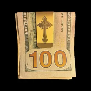 Gold Goth Cross Money Clip - Stylish Design with Gothic Cross Motif Stainless Steel