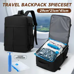 Wiz Air Cabin Bag 40x30x20cm, Vacuum Compression Travel Backpack with Pump, Casual Fabric Sports Bag, Laptop & Hand Luggage