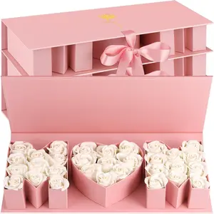 4 Pack Empty Flower  Box for Mom, Mothers Day Mom Box  Thicker Letter Shaped  Boxes Fillable  Candy Packaging Boxes for Mother's Day Birthday ()