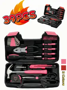 39 in 1 DlY Tool Set,with Plastic Toolbox Hand Tool Set,Multipurpose Tool Kit Set, Home Repair Tool Box,Portable and Lightweight Basic Home Tool Set, Perfect for Home Maintenance, Apartment Essentials & Office Repair